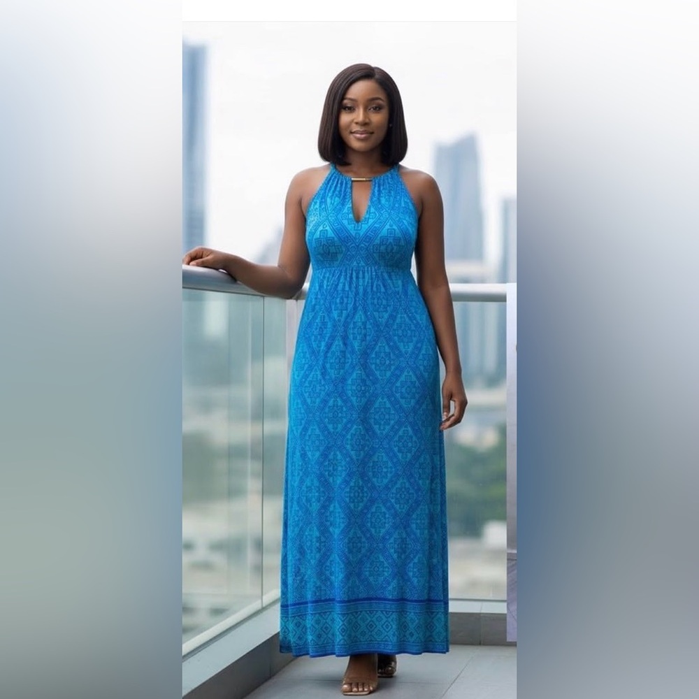 Apt. 9 Blue Halter Neck Maxi Dress